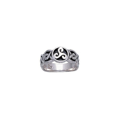 Celtic Silver Spiral Ring TR579