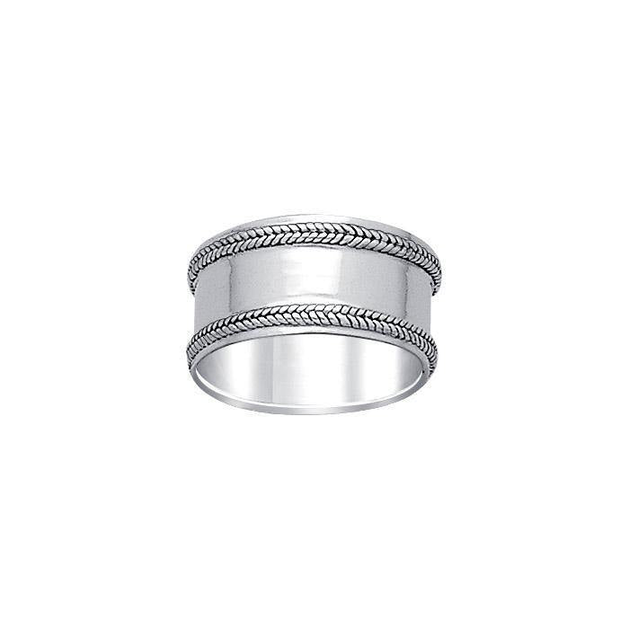 Double Braid Silver Wedding Ring TR581