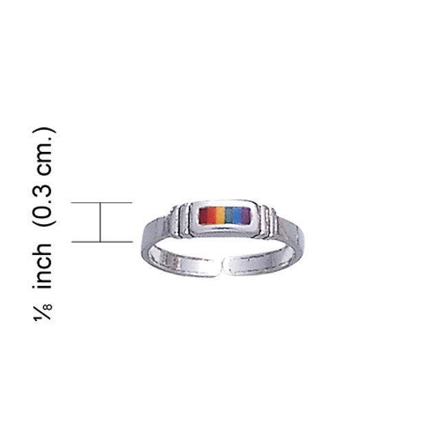 Inlaid Rectangle Silver Toe Ring TR612 - peterstone.dropshipping