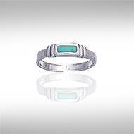 Rainbow Rectangle Silver Toe Ring TR612 Toe Ring