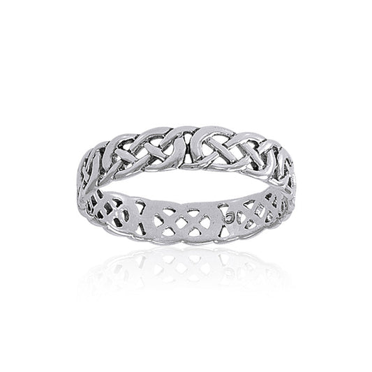 Celtic Knotwork Sterling Silver Ring TR619 Ring