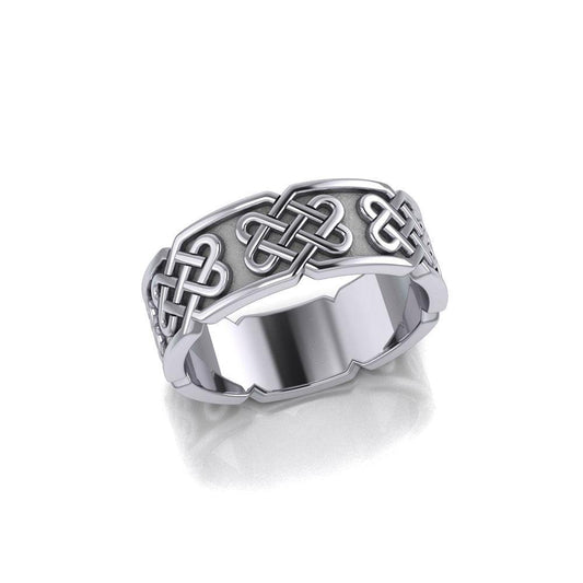 A powerful message of endless interconnection ~ Sterling Silver Celtic Knotwork Ring TR628 Ring