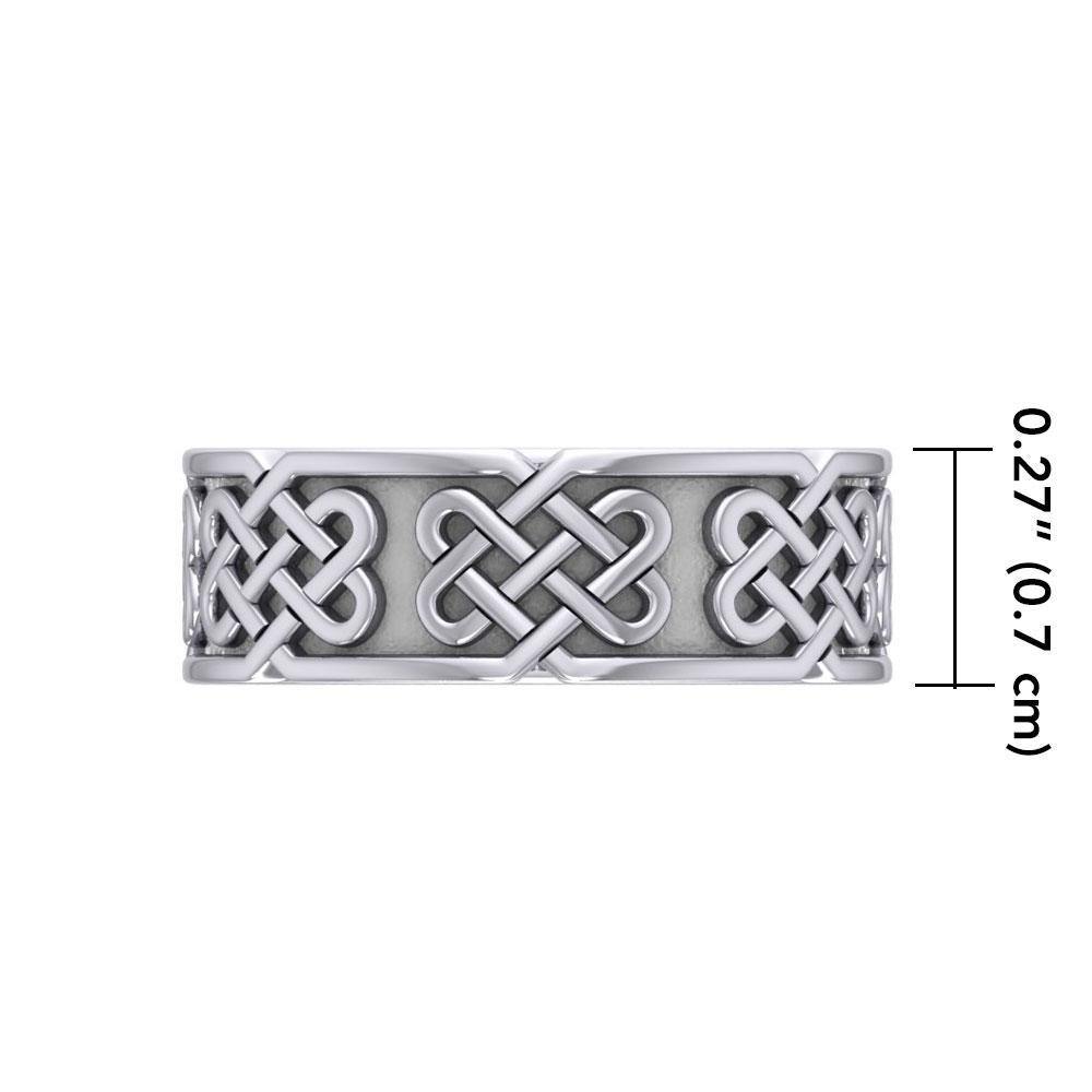 A powerful message of endless interconnection ~ Sterling Silver Celtic Knotwork Ring TR628 Ring