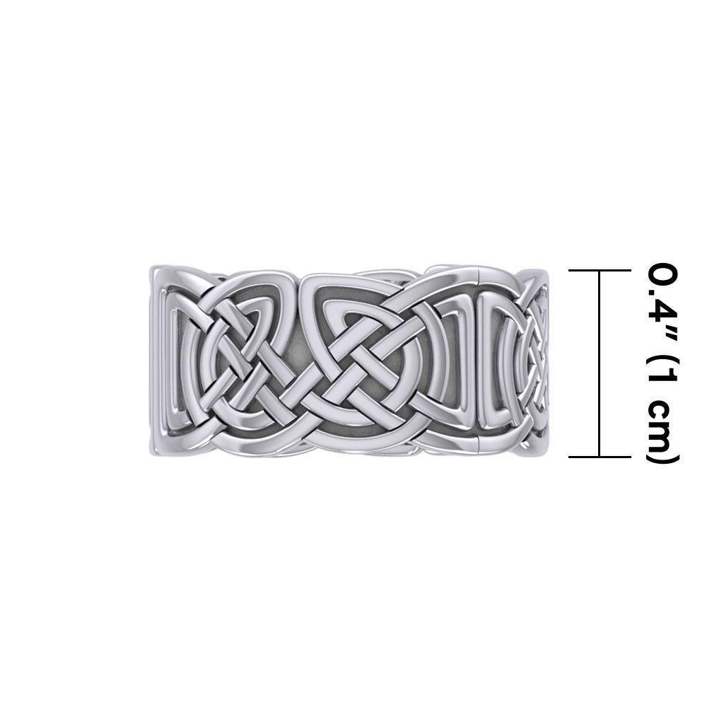 In myriad continuous symbolism ~ Celtic Knotwork Sterling Silver Ring TR661 Ring