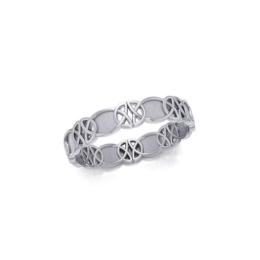 Celtic Knotwork Sterling Silver Ring TR676 Ring