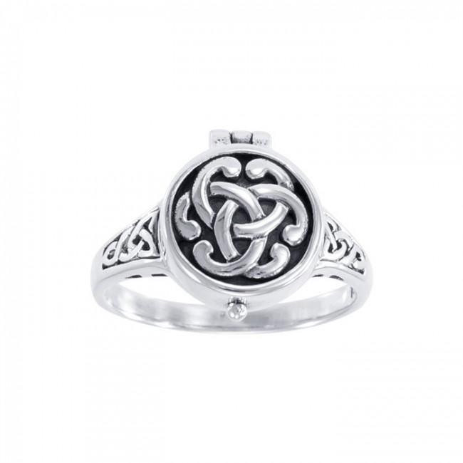 Celtic Knotwork Silver Poison Ring TR844 Ring