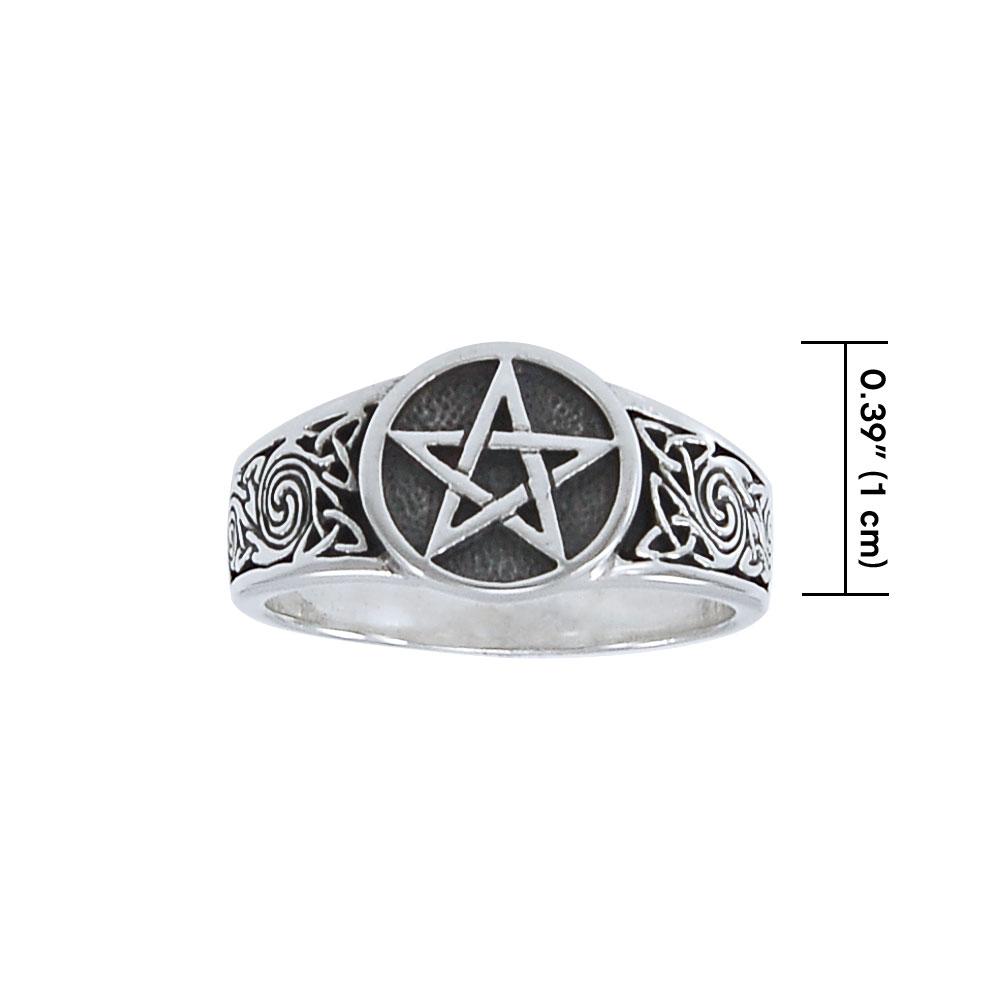 Silver Pentagram Pentacle Ring TR927 Ring
