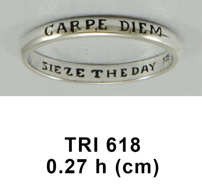 CARPE DIEM SEIZE THE DAY Sterling Silver Ring TRI618