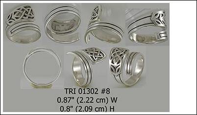 A beautiful beginning through an eternity built around love ~ Celtic Knotwork Sterling Silver Ring TRI1302 Ring