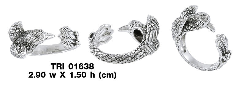 Sterling Silver Raven Ring TRI1638