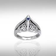 Celtic Knotwork Sterling Silver Whale’s Tail Ring TRI040 Ring