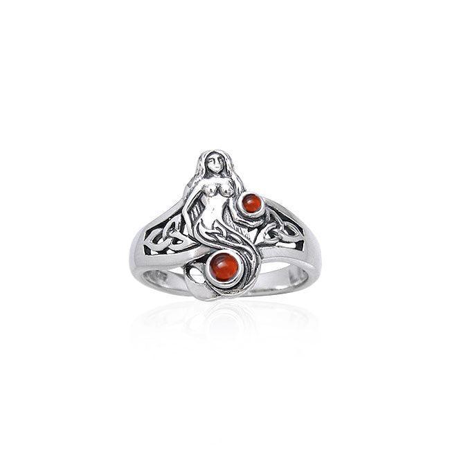 Celtic Mermaid Ring with Gemstones TRI045 Ring