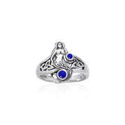 Celtic Mermaid Ring with Gemstones TRI045 Ring