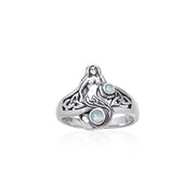 Celtic Mermaid Ring with Gemstones TRI045 Ring