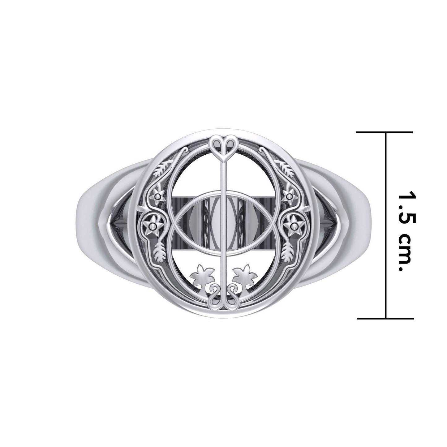 Sterling Silver Chalice Well Ring TRI052 - peterstone.dropshipping