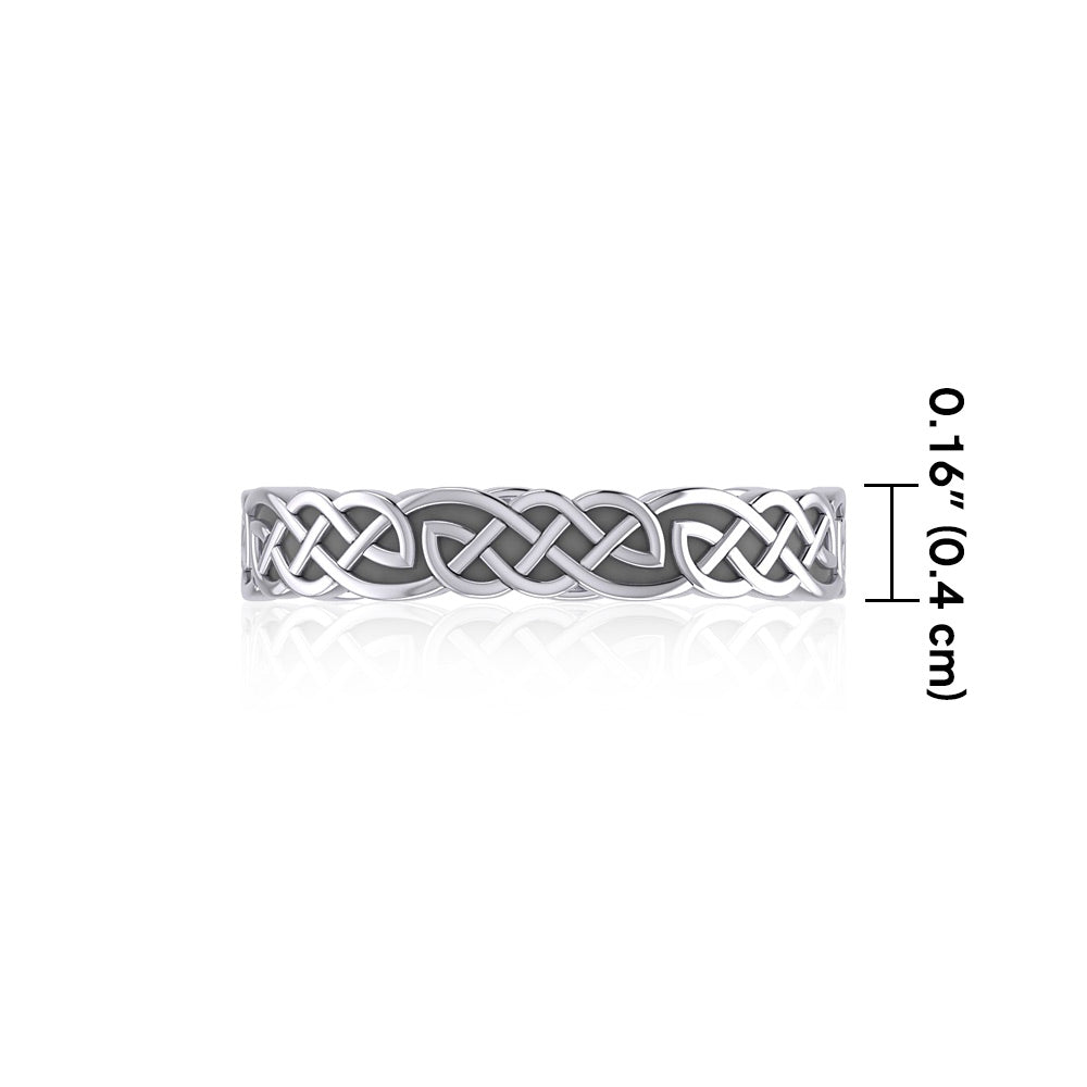 Celtic Knotwork Sterling Silver Solid Band Ring TRI072 Ring