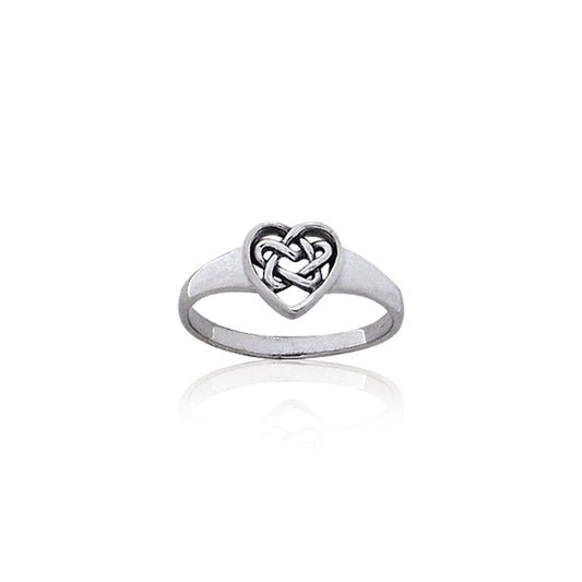 Celtic Heart Knot Sterling Silver Ring TRI074 Ring