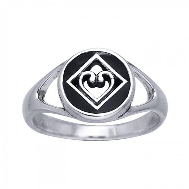 NA Heart in Recovery Silver Ring TRI098 Ring