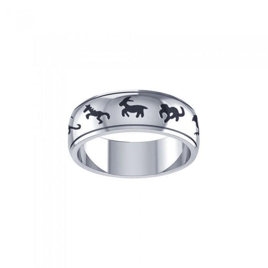 Chinese Astrology Silver Ring TRI102