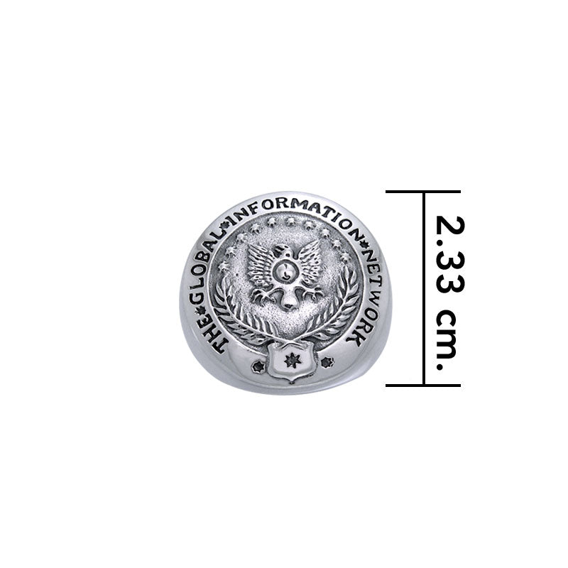 The GIN Logo Silver Men Large Ring TRI1024