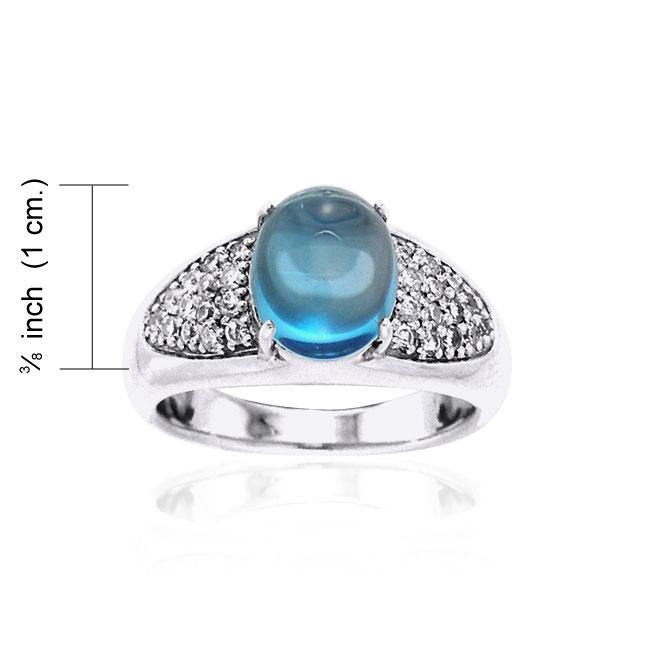 Abstract Elegance Silver Ring with Oval Gemstone TRI1052 Ring