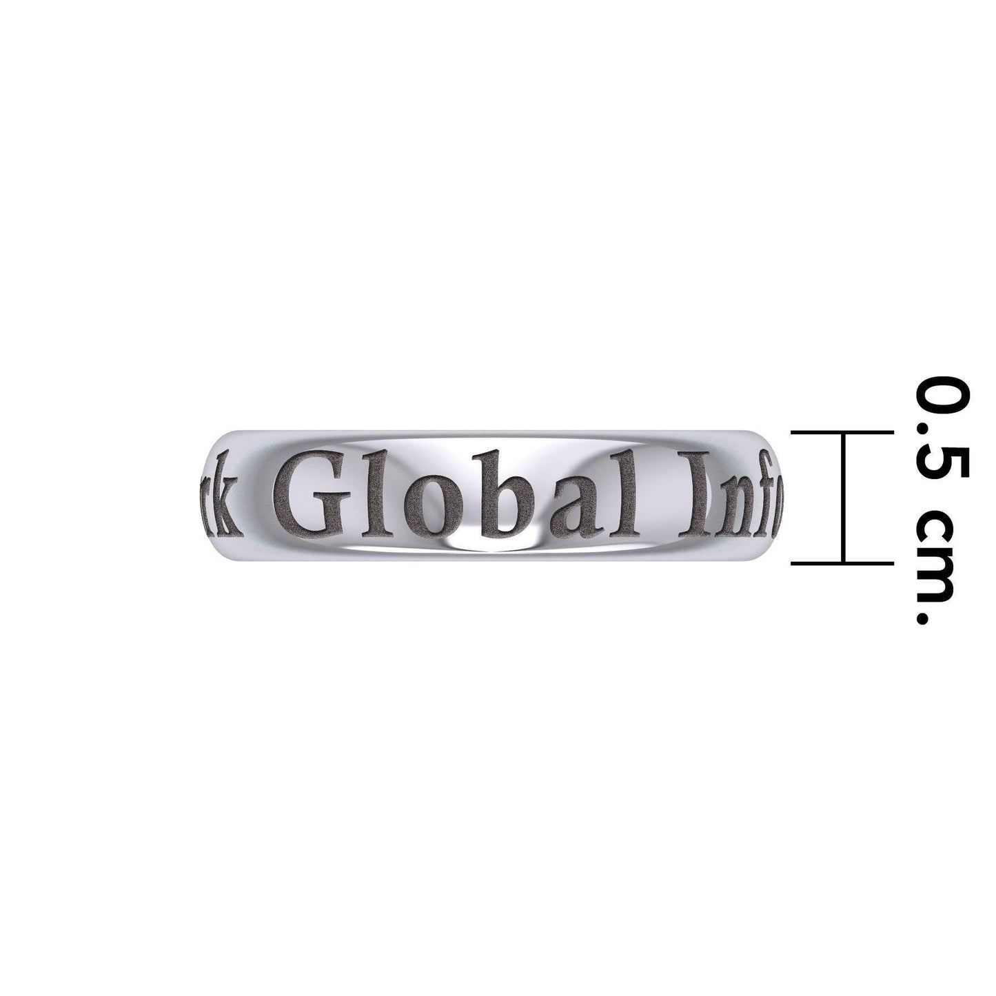 Global Information Network Silver Band Ring TRI1093 - peterstone.dropshipping