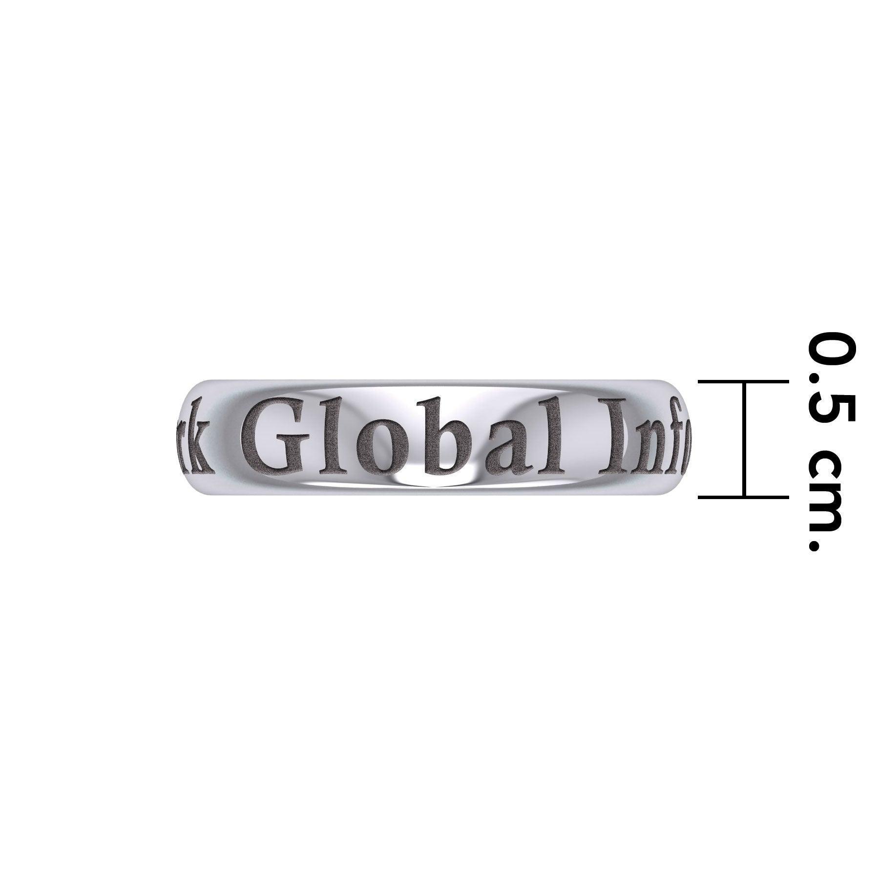 Global Information Network Silver Band Ring TRI1093 - peterstone.dropshipping