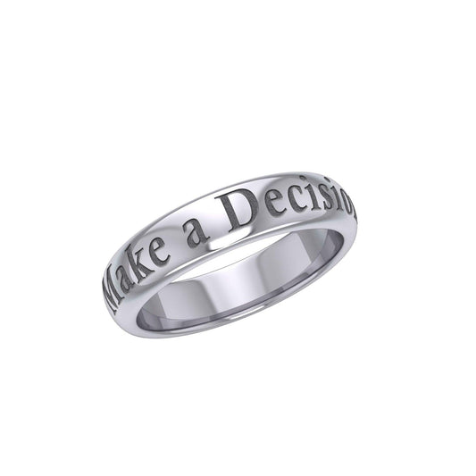 Make a Decision Silver Band Ring TRI1099 - peterstone.dropshipping