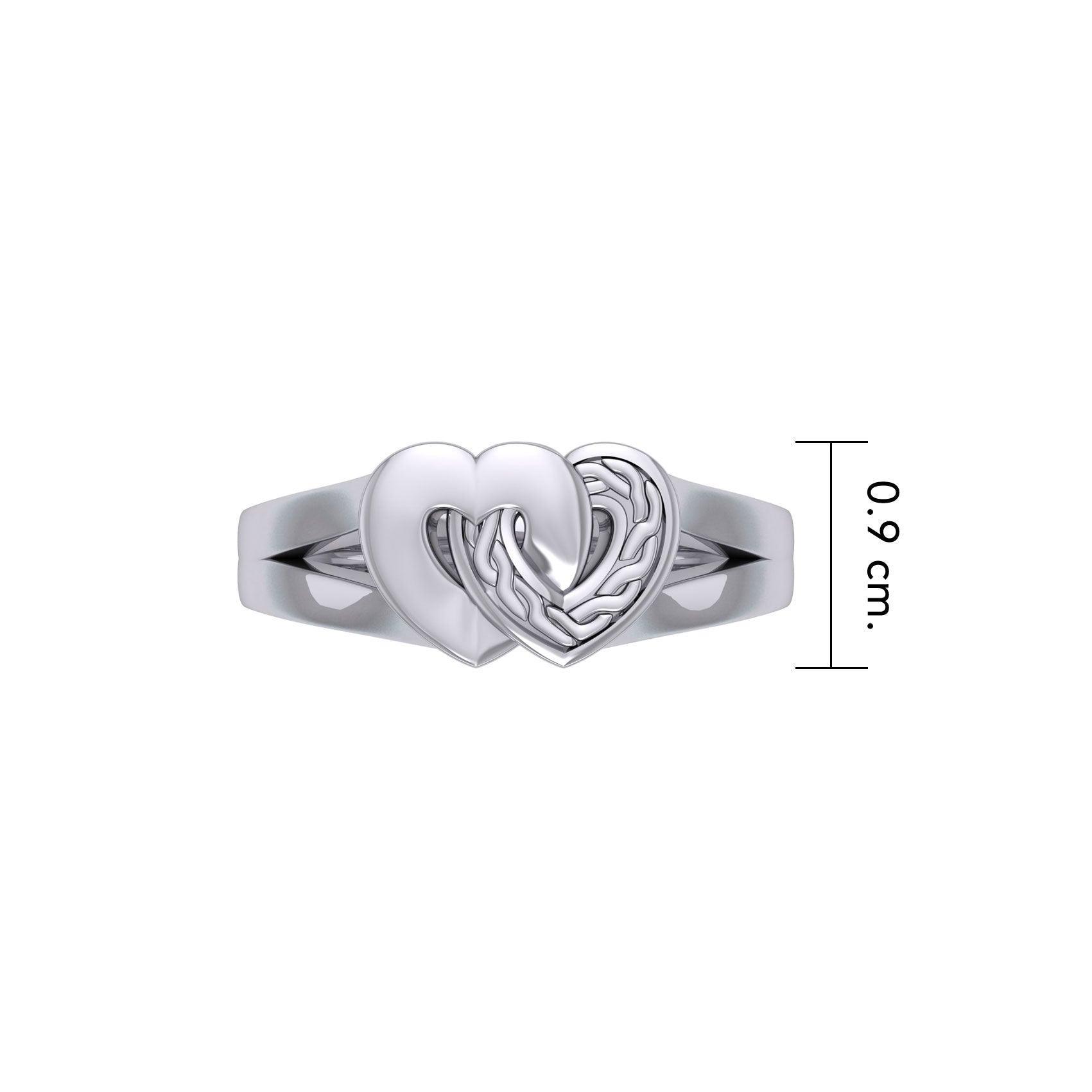 The joy in two hearts ~ Sterling Silver Celtic Knotwork Ring TRI1253 - peterstone.dropshipping
