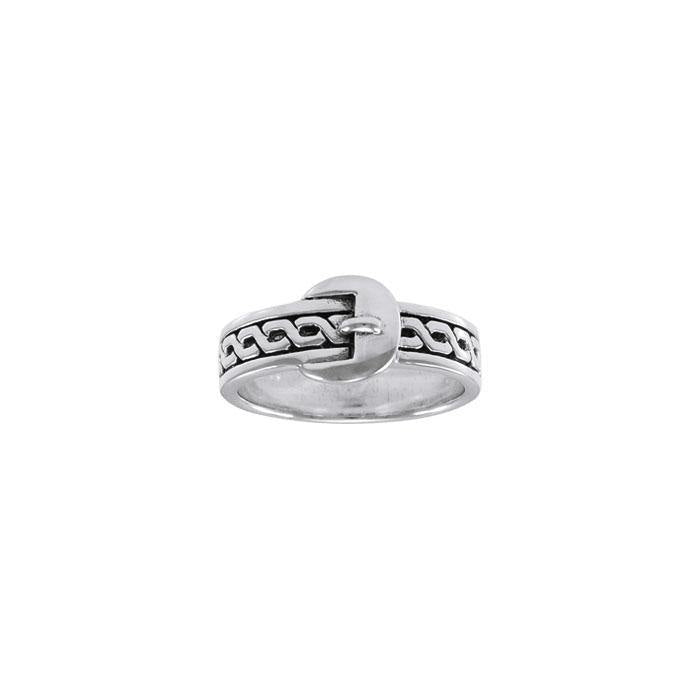 Celtic Knotwork Belt Buckle Sterling Silver Ring TRI1254 Ring