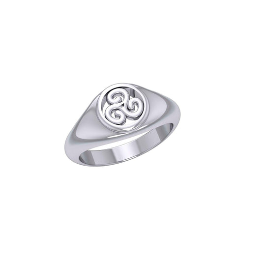 Celtic Triskele Sterling Silver Ring TRI1314 - peterstone.dropshipping