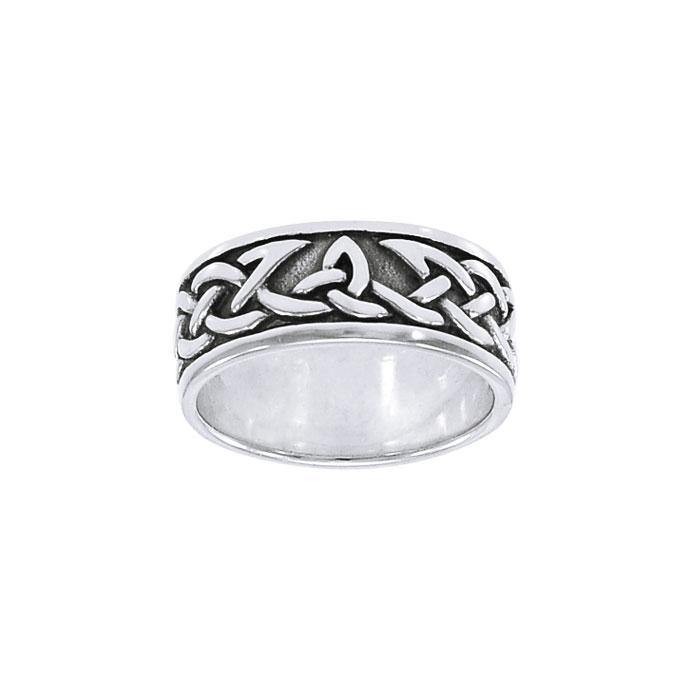 Honoring the eternal symbolism Celtic Knotwork ~ Sterling Silver Band Ring TRI1358 Ring