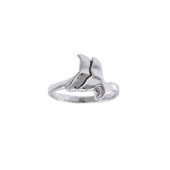 Double Whale Silver Wrap Ring TRI1418