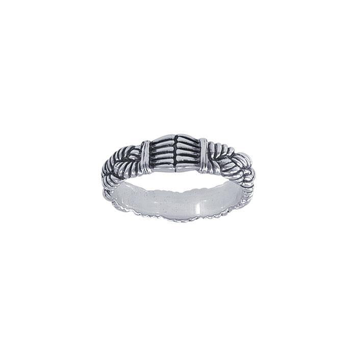 Braided Rope Silver Ring TRI1470