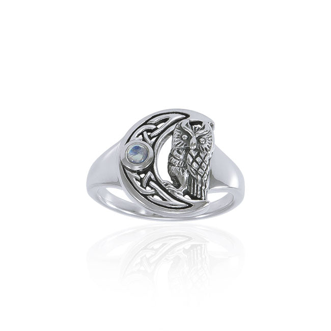 Celtic Owl Moon Ring TRI1542 Ring