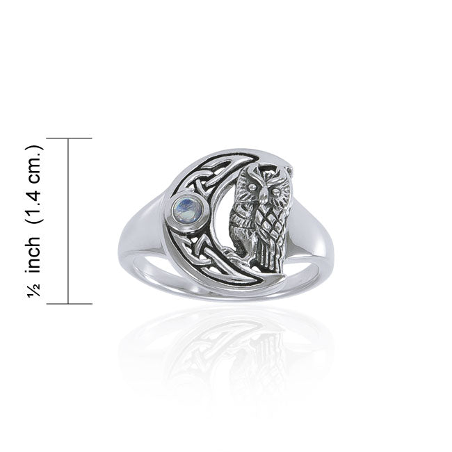 Celtic Owl Moon Ring TRI1542 Ring