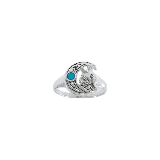 Celtic Wolf Moon Ring TRI1543