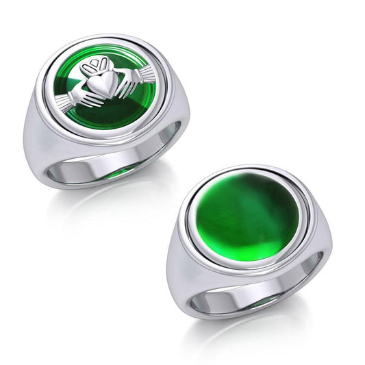 Irish Claddagh Silver Flip Ring TRI157 Ring