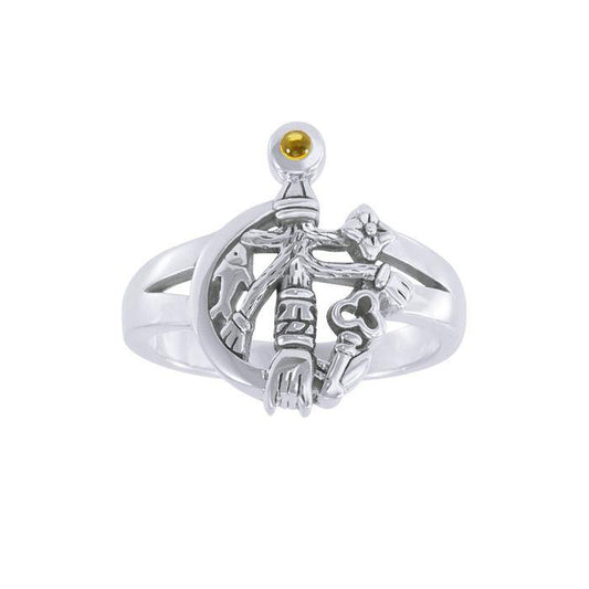 Gemstone Cimaruta Witch Ring TRI1580