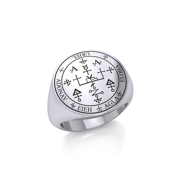 Sigil of the Archangel Uriel Sterling Silver Ring TRI1709 - Wholesale Jewelry