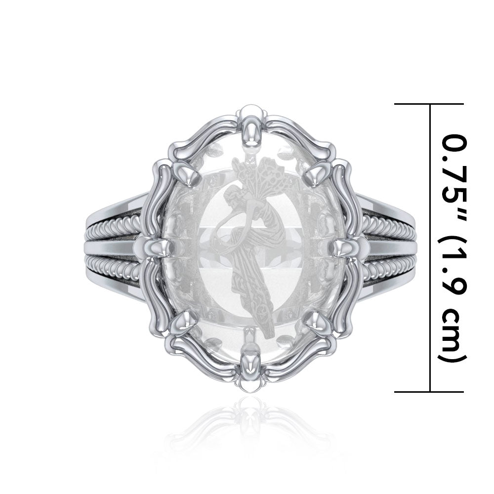 Fairy Sterling Silver Ring with Genuine White Quartz TRI1728