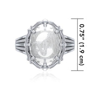 Mermaid Sterling Silver Ring with Genuine White Quartz TRI1729