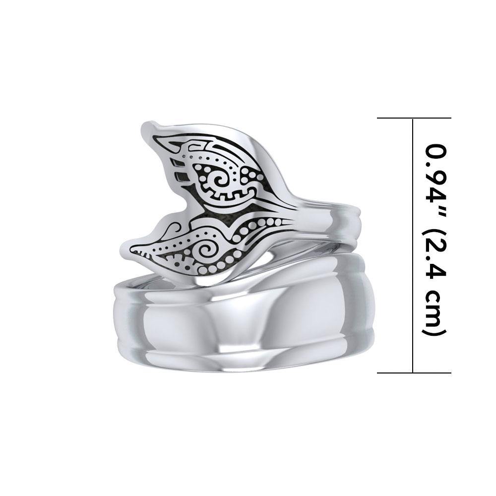 Aboriginal Whale Tail  Sterling Silver Spoon Ring TRI1734 Ring