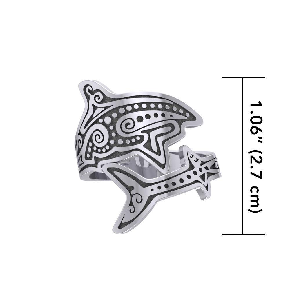 Aboriginal Shark Silver Spoon Ring TRI1736 Ring
