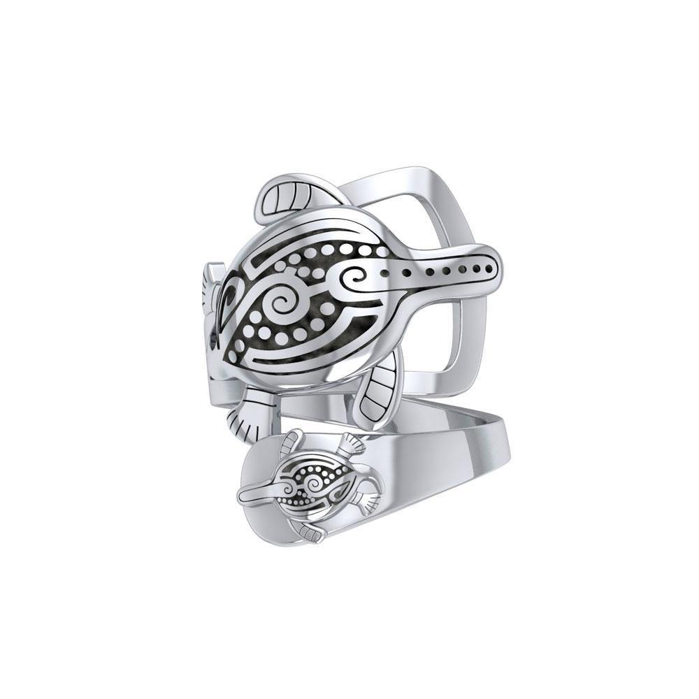 Aboriginal Inspired Turtle Sterling Silver Ring TRI1739 Ring