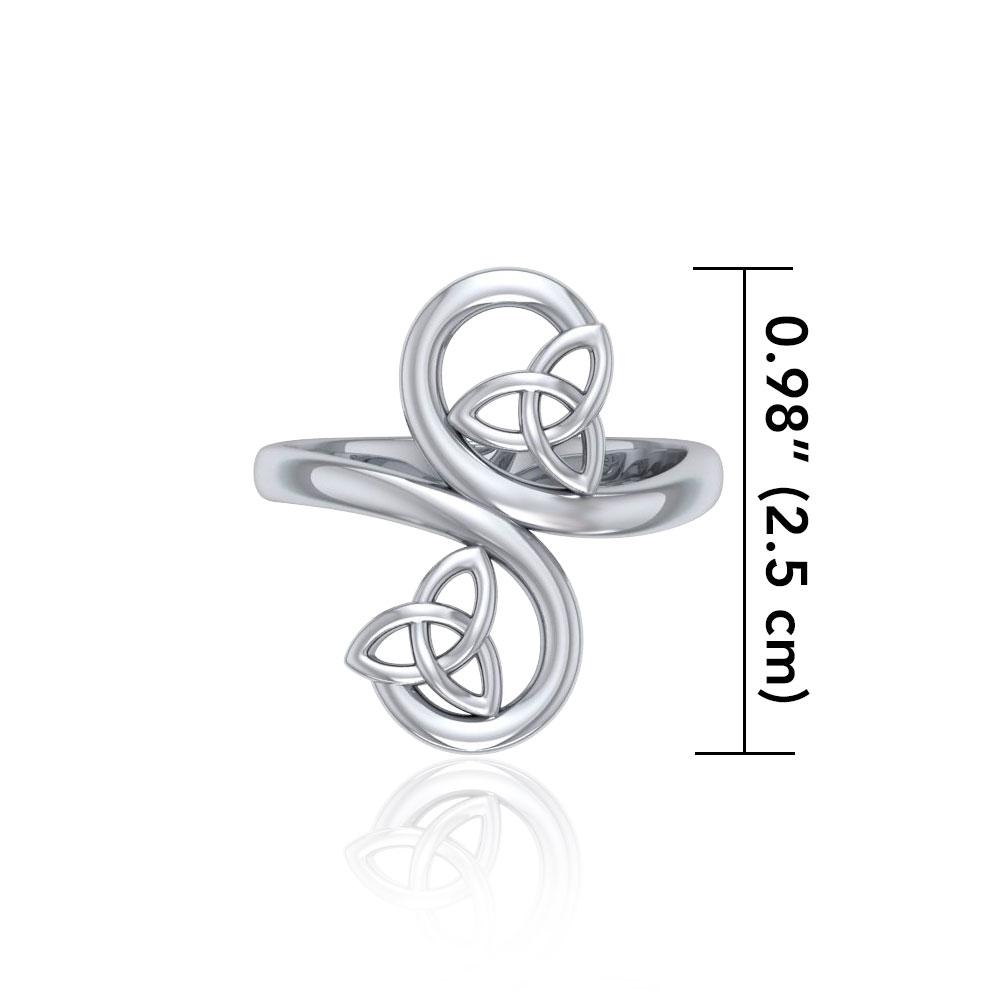 Celtic Trinity Knot Spiral Silver Ring TRI1786 Ring