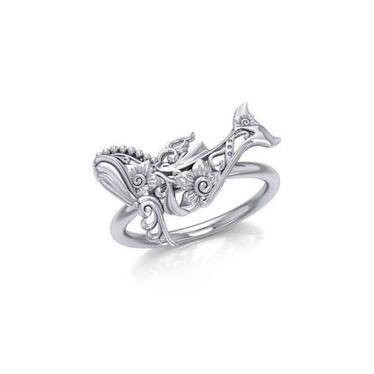A gift of solitude Sterling Silver Humpback Whale Filigree Ring Jewelry TRI1795 Ring