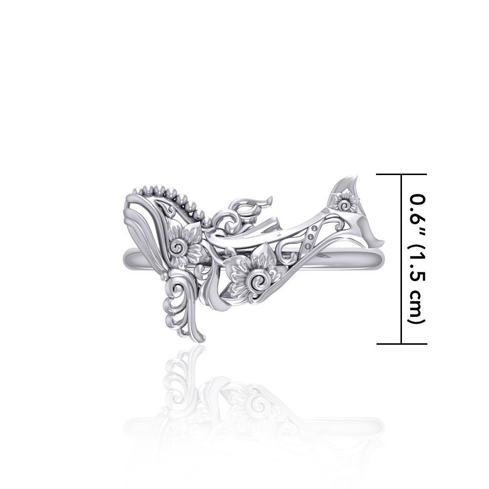 A gift of solitude Sterling Silver Humpback Whale Filigree Ring Jewelry TRI1795 Ring