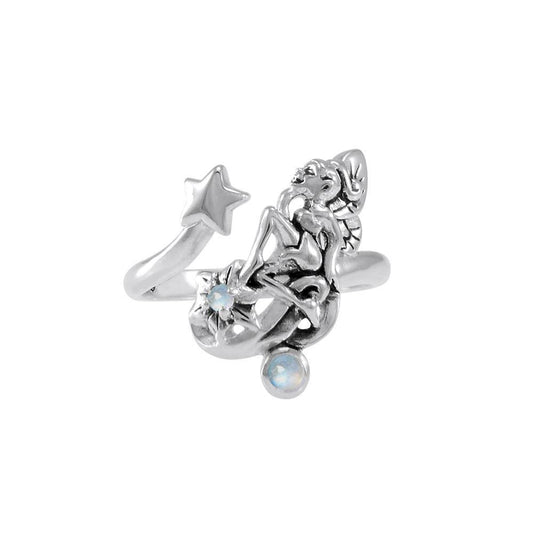 Fairy with Star Silver Ring with Gemstone TRI1822 Ring