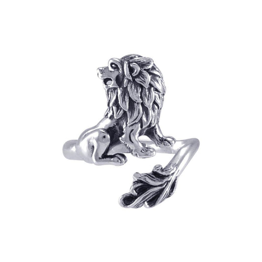 The Lion Silver Adjustable Wrap Ring TRI1826 Ring